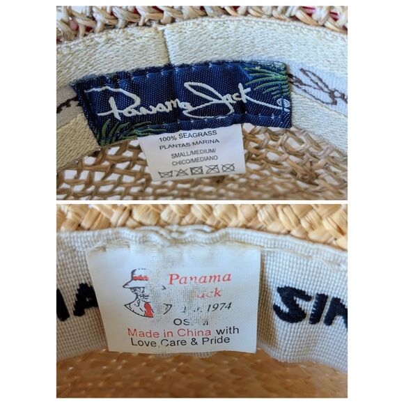 Panama Jack Straw Hat Bundle Lot of 2 Safari Wide Brim Beach Sun Hats main image 3